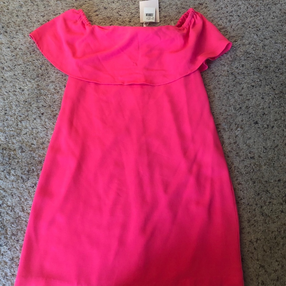 Hot pink mini sheath dress